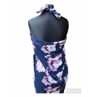 Duża sukienka plażowa - eleganckie PAREO XXL szyfon różowa orchidea